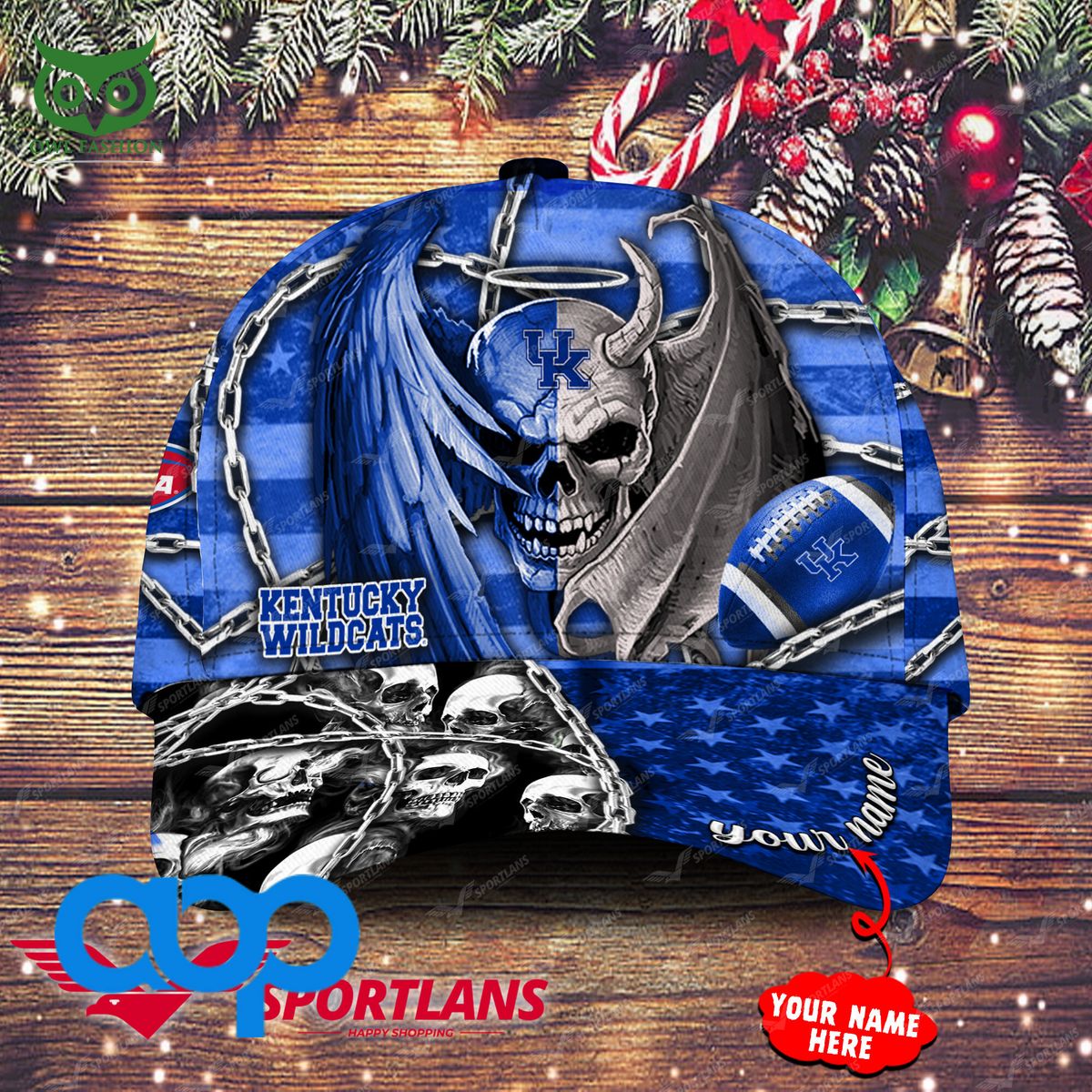 Kentucky Wildcats Trend 2023 NCAA Skull Personalized Printed Cap