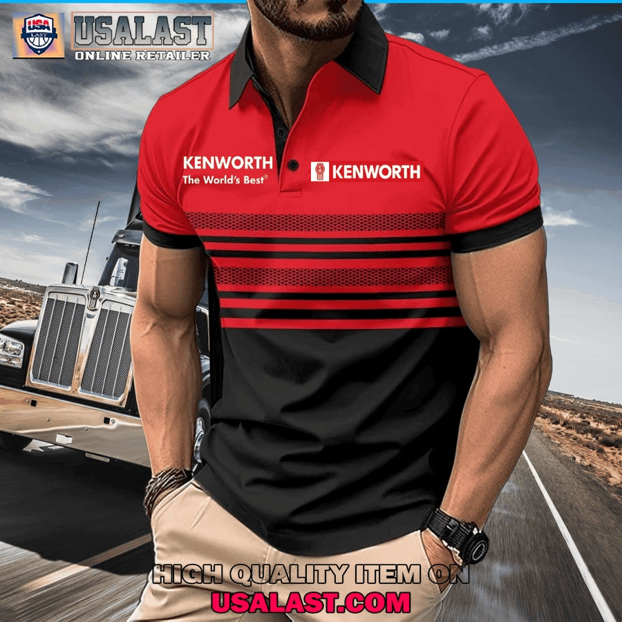 Kenworth Custom Name Zipper Men Polo