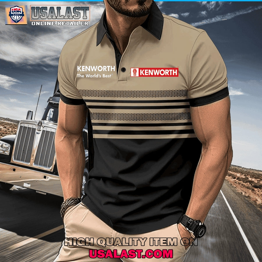 Kenworth Custom Name Zipper Men Polo