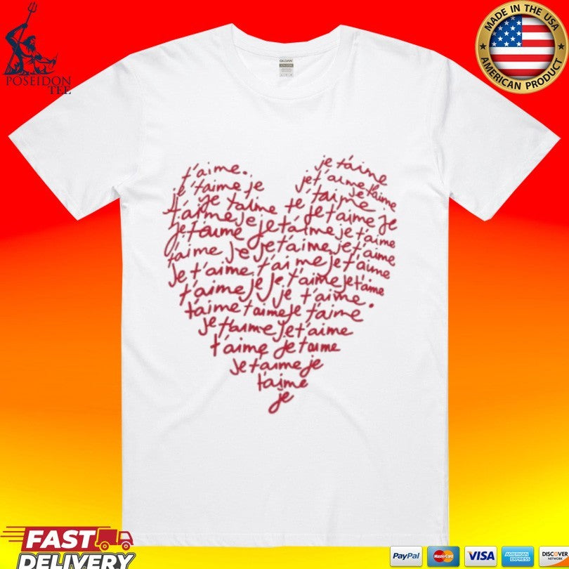 Kirsten Mcduffie Je T’aime Heart T-shirt
