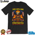 Simple Man Firefighter and Jesus American Eagle Patriotic T Shirt