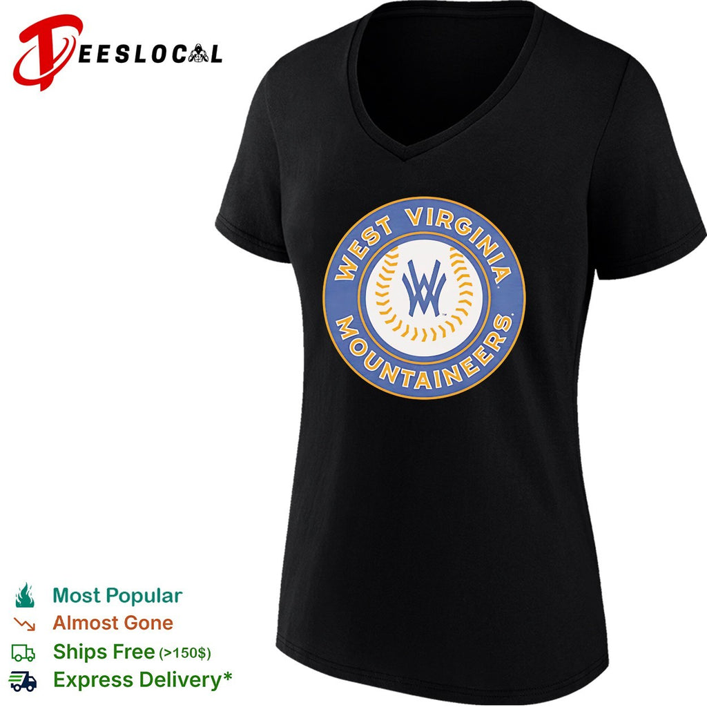 West Virginia Mountaineers WW circle monogram baseball logo shirt