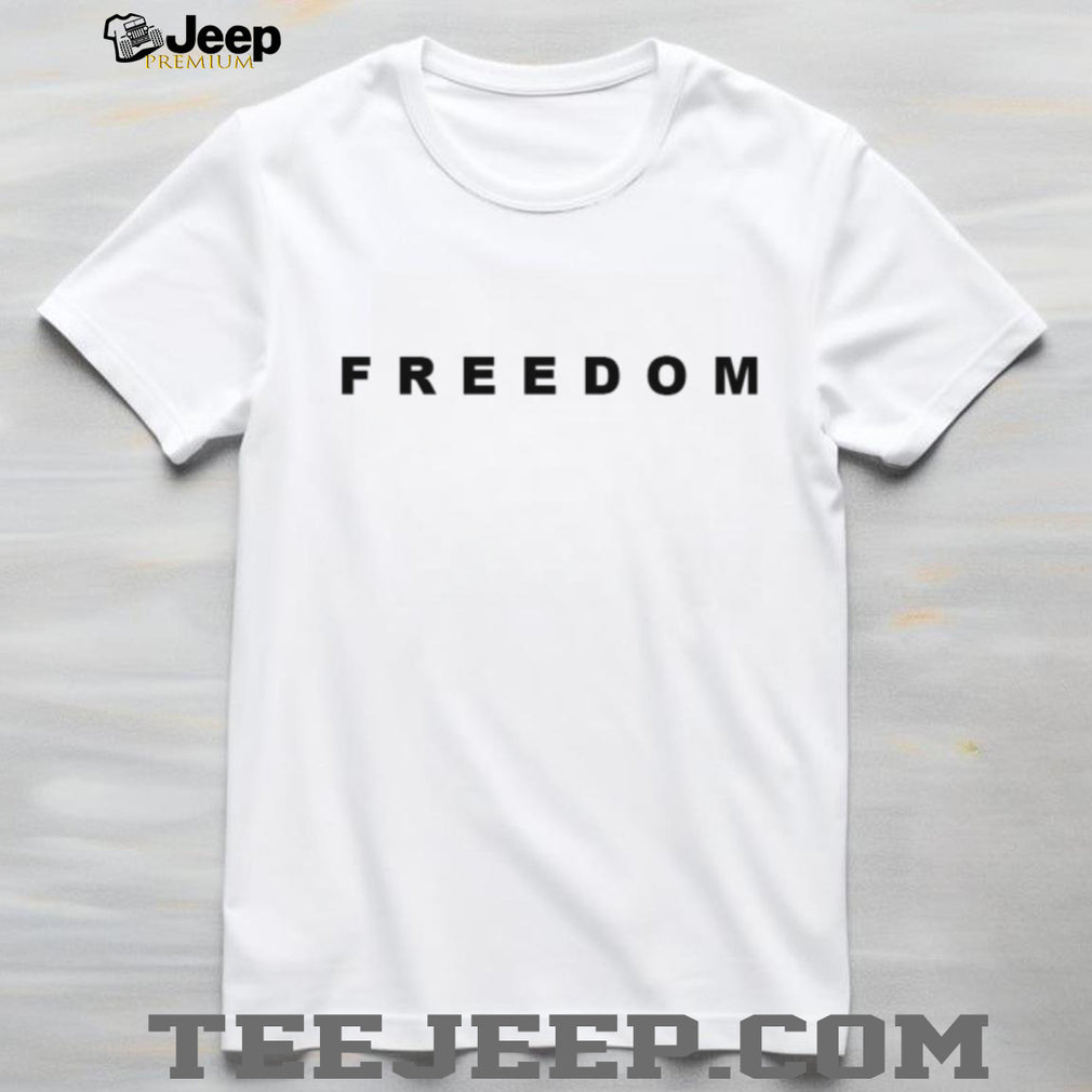 Minimalist Freedom Bold Text Typography T Shirt White
