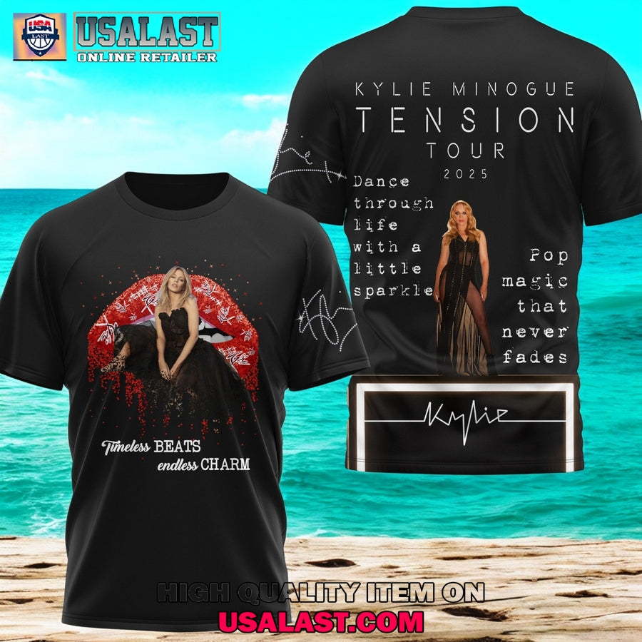 Kylie Minogue Tension Tour 2025 Black T-Shirt