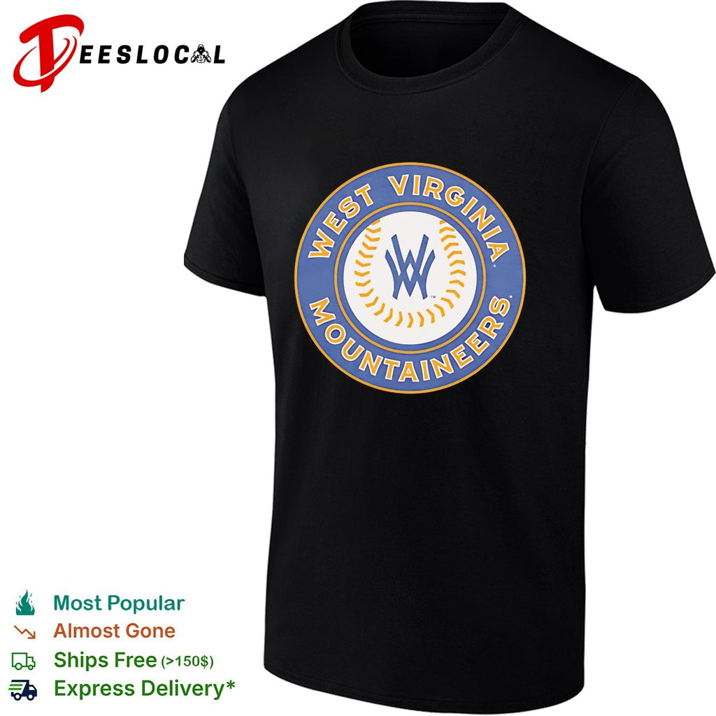 West Virginia Mountaineers WW circle monogram baseball logo shirt