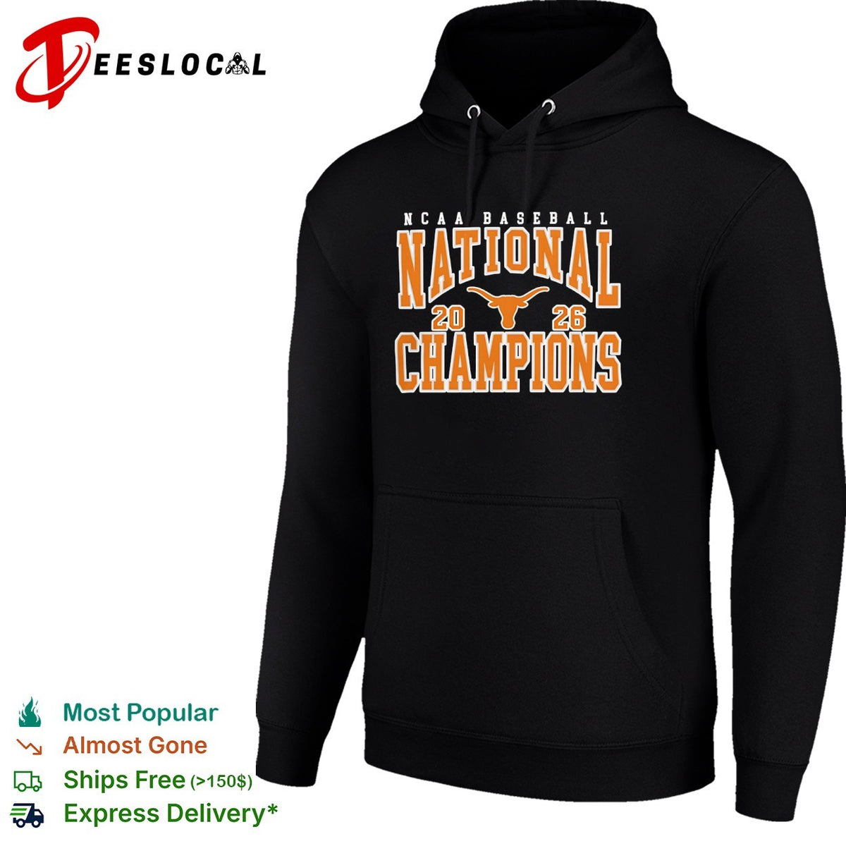 NCAA Baseball National Champions 2026 Texas Longhorns Logo Text Design shirt