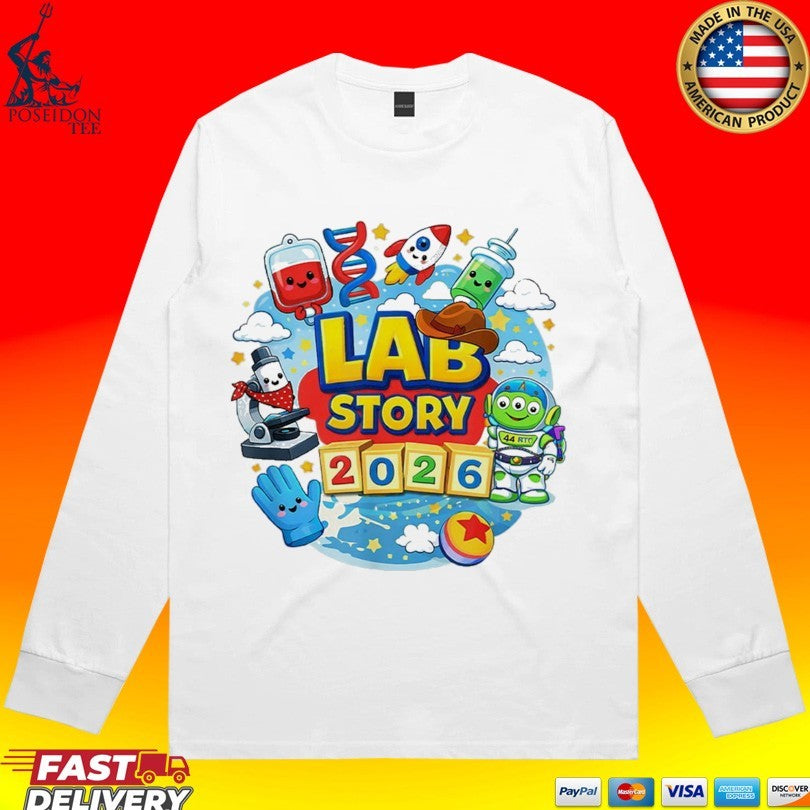 Lab Story Day Funny Cartoon Design 2026 T-shirt