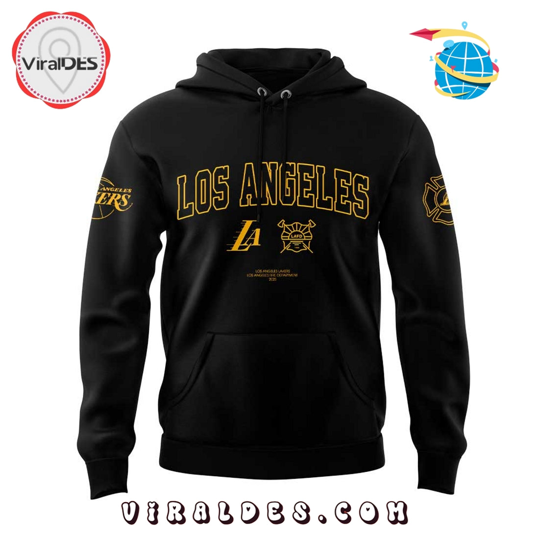 LAFD x Los Angeles Lakers Black Hoodie
