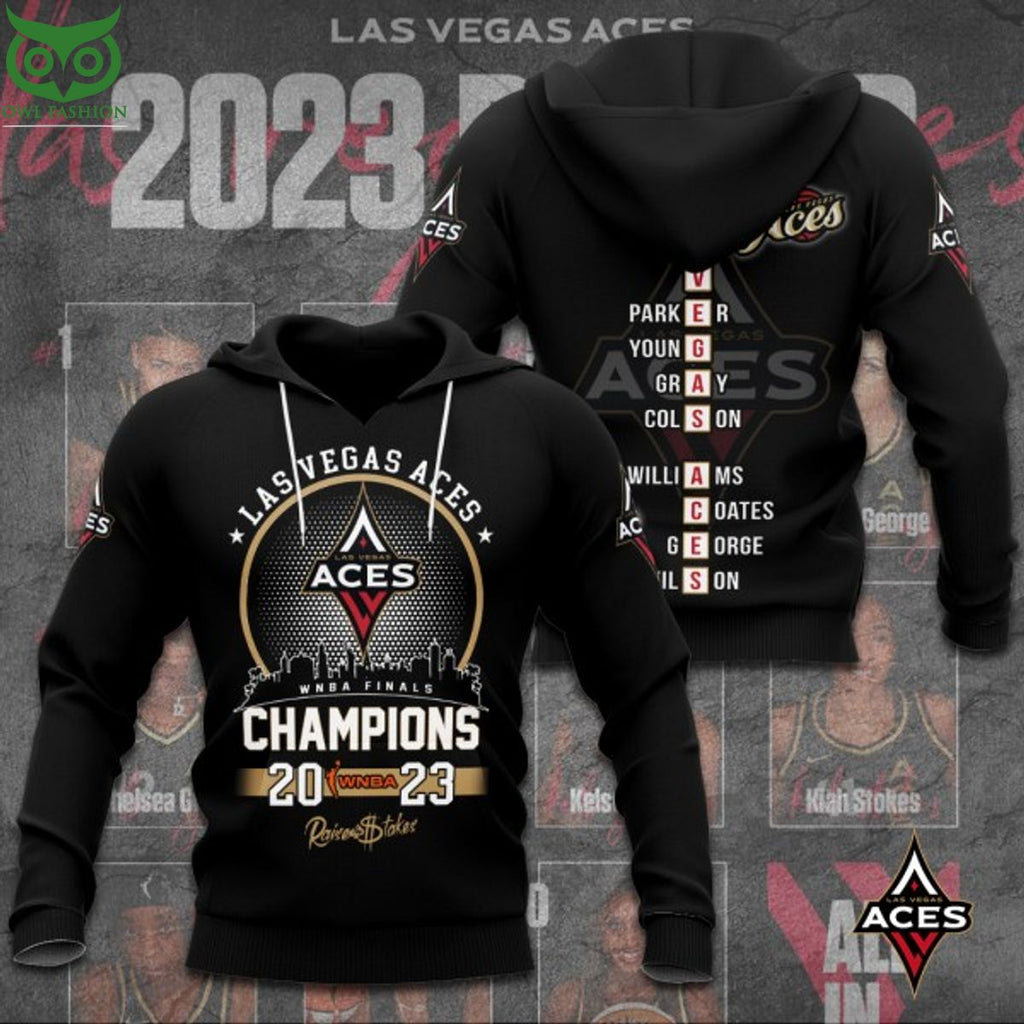 Las Vegas Aces 2023 WNBA Finals Champions 3d shirt hoodie