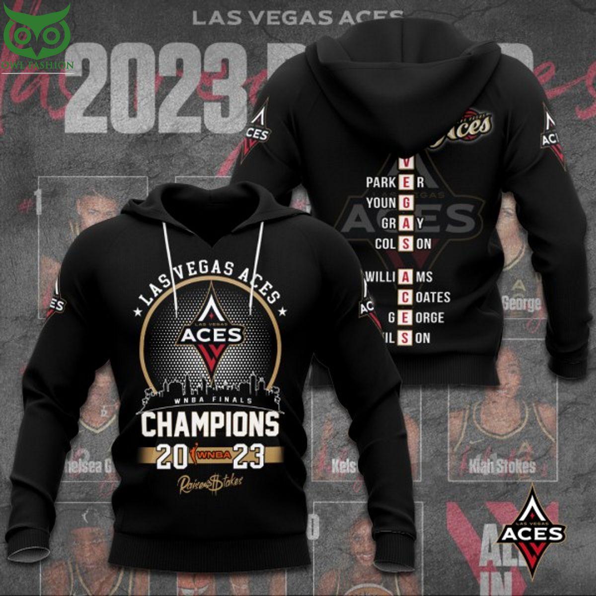 Las Vegas Aces 2023 WNBA Finals Champions 3d shirt hoodie