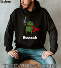 “Huzzah” Brave Knight Frog with Sword & Cape Funny T Shirt