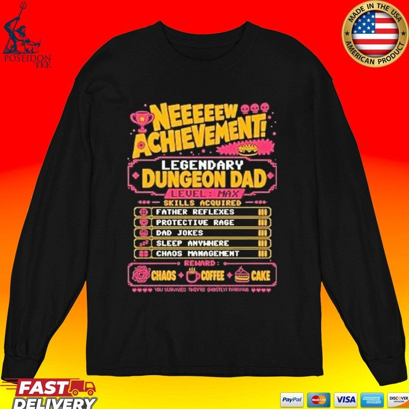 Legendary Dungeon Dad New Achievement Father’s Day T-shirt