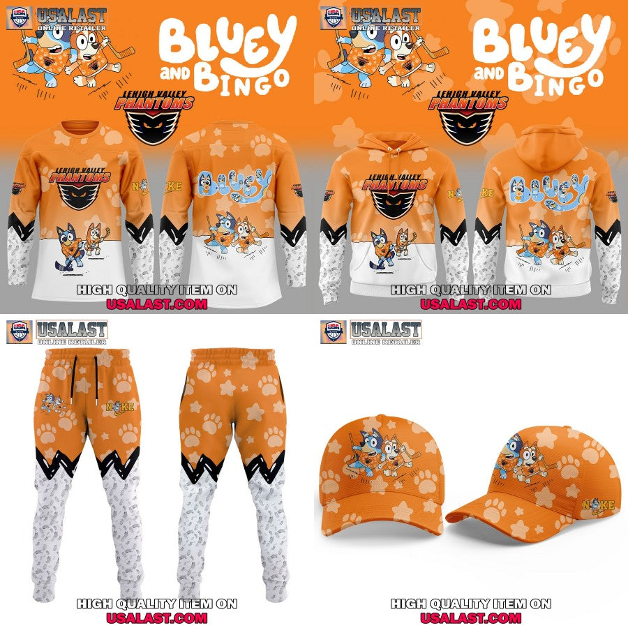 Lehigh Valley Phantoms x Bluey and Bingo Hoodie Jersey