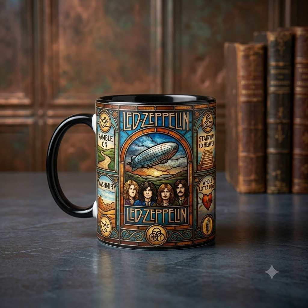 Lep Zeppelin Stained Glass Accent Mug