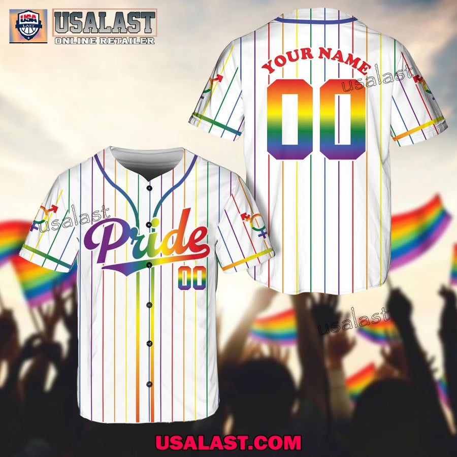 LGBTQ Rainbow Matching Game Day Baseball Jersey