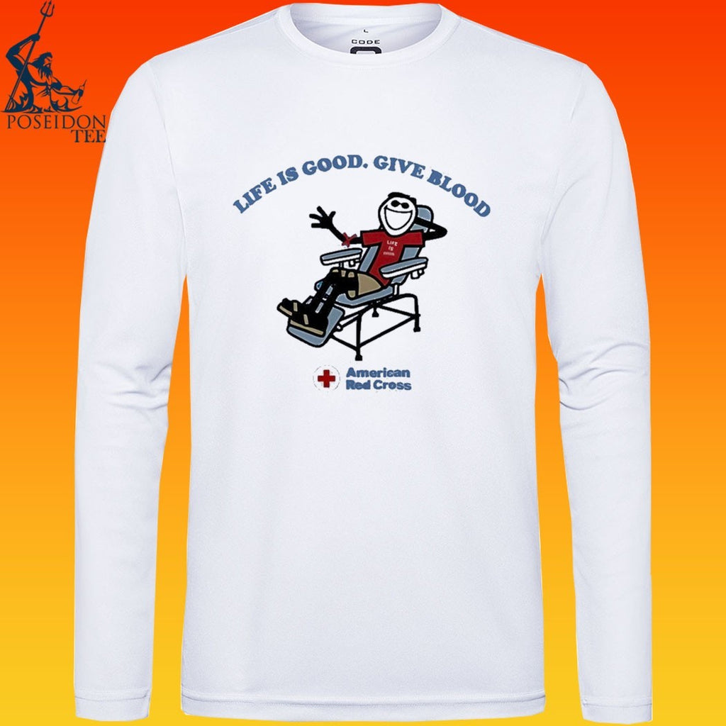 Life Is Good Give Blood American Red Cross T-shirt