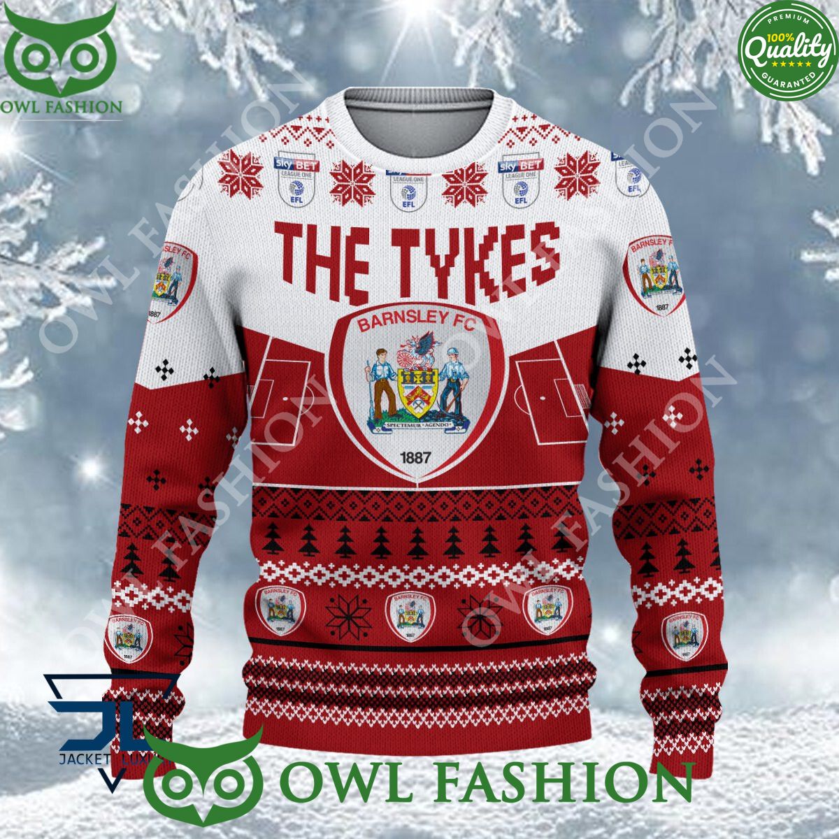 Limited Barnsley F.C EFL Design For Fans Ugly Sweater Jumper