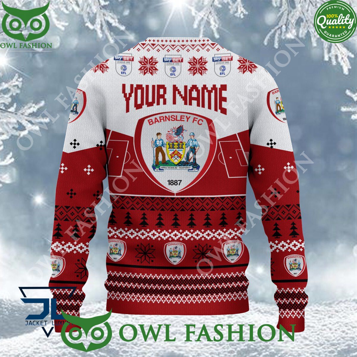 Limited Barnsley F.C EFL Design For Fans Ugly Sweater Jumper