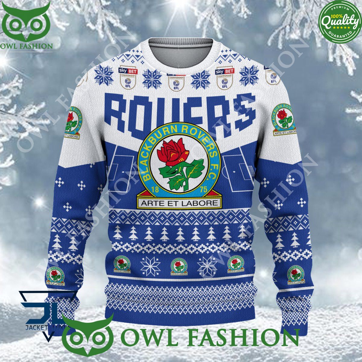Limited Blackburn Rovers EFL Design For Fans Ugly Sweater Jumper