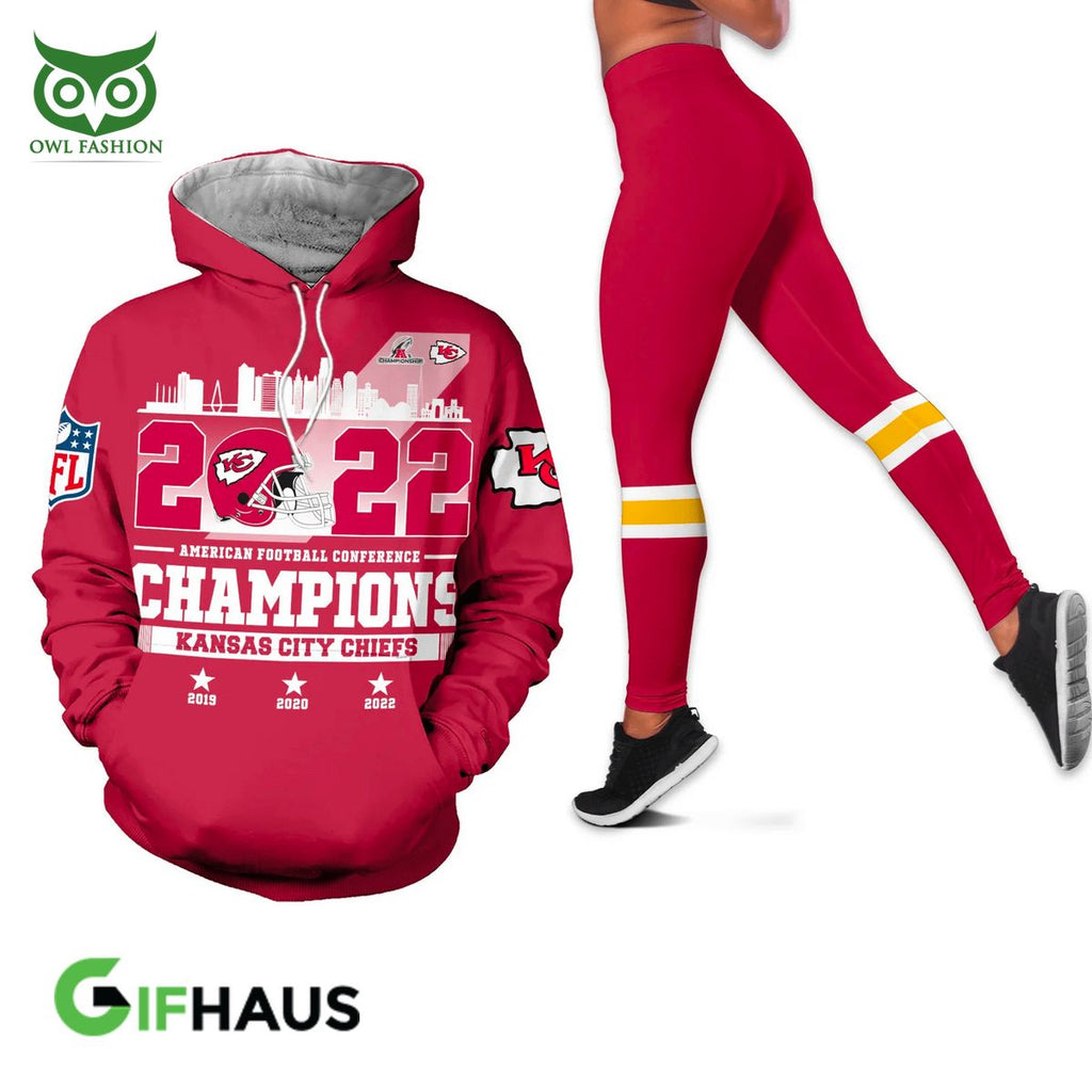 Limited Kansas City Chiefs AFC Champs 3D Hoodie Leggings