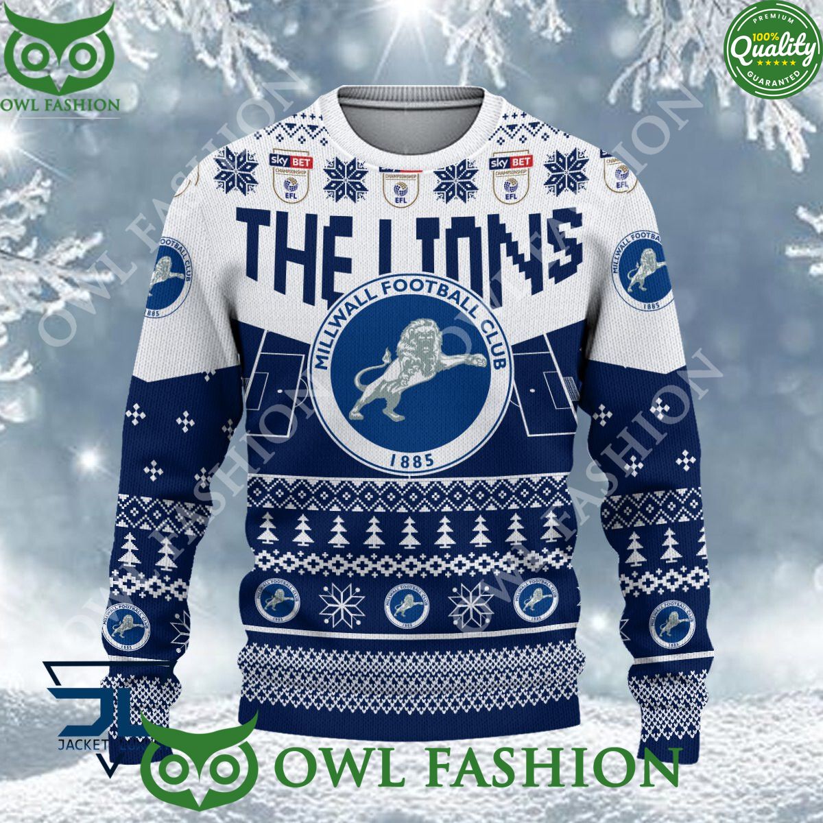 Limited Millwall F.C EFL Design For Fans Ugly Sweater Jumper