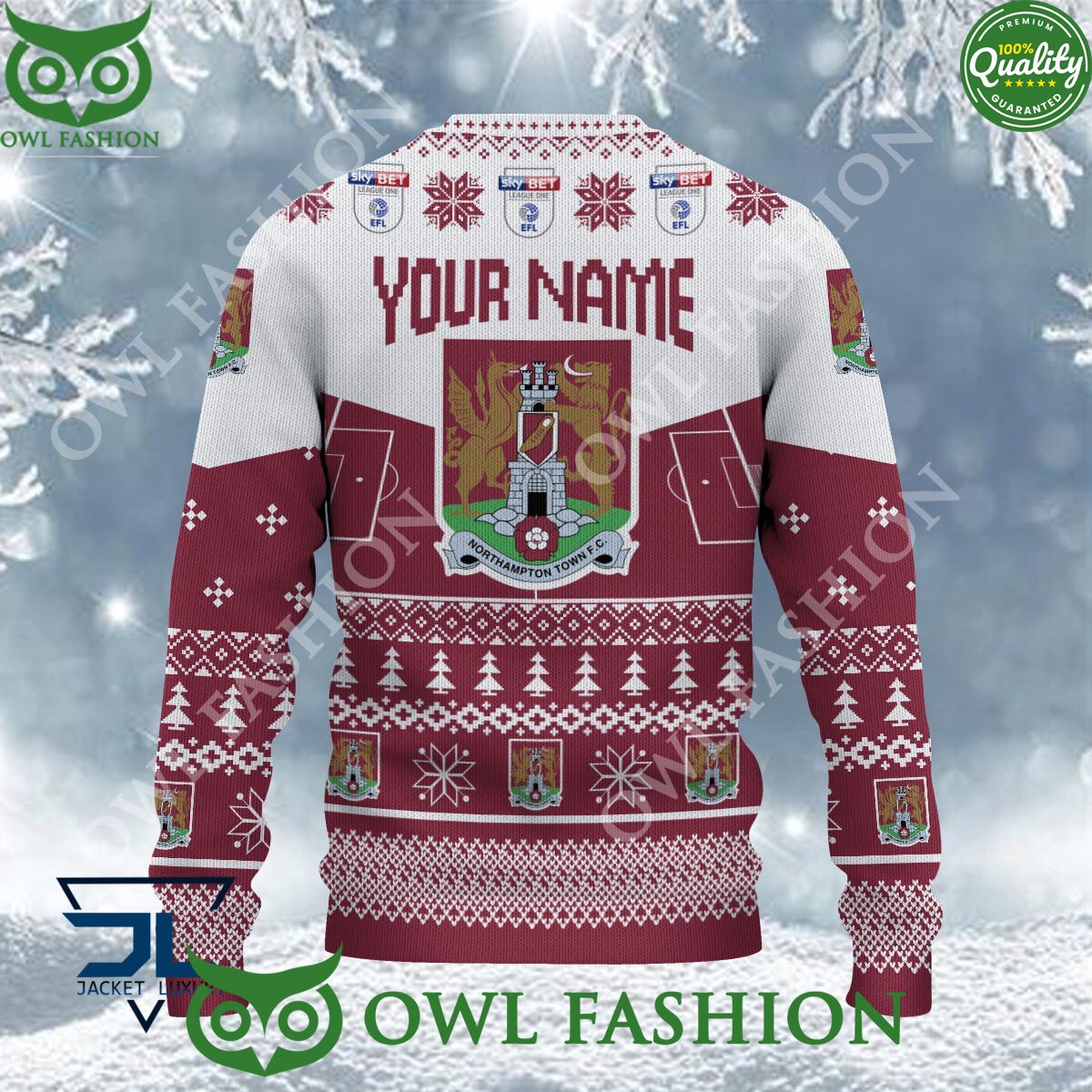 Limited Northampton Town F.C EFL Design For Fans Ugly Sweater Jumper
