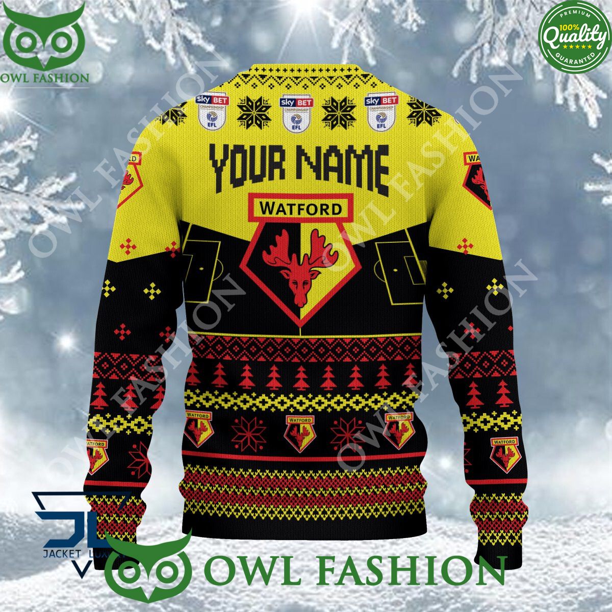 Limited Watford EFL Design For Fans Ugly Sweater Jumper