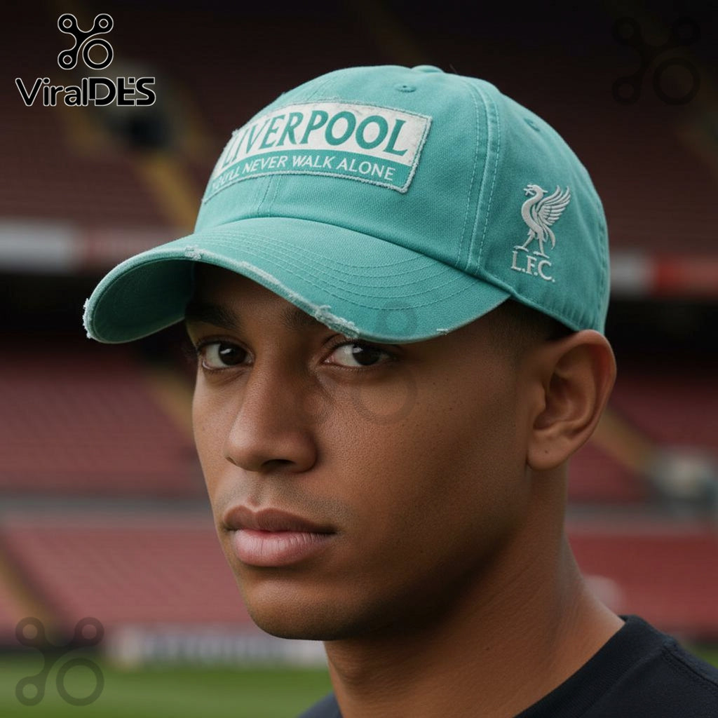 Liverpool You’ll Never Walk Alone Distressed Embroidered Baseball Cap