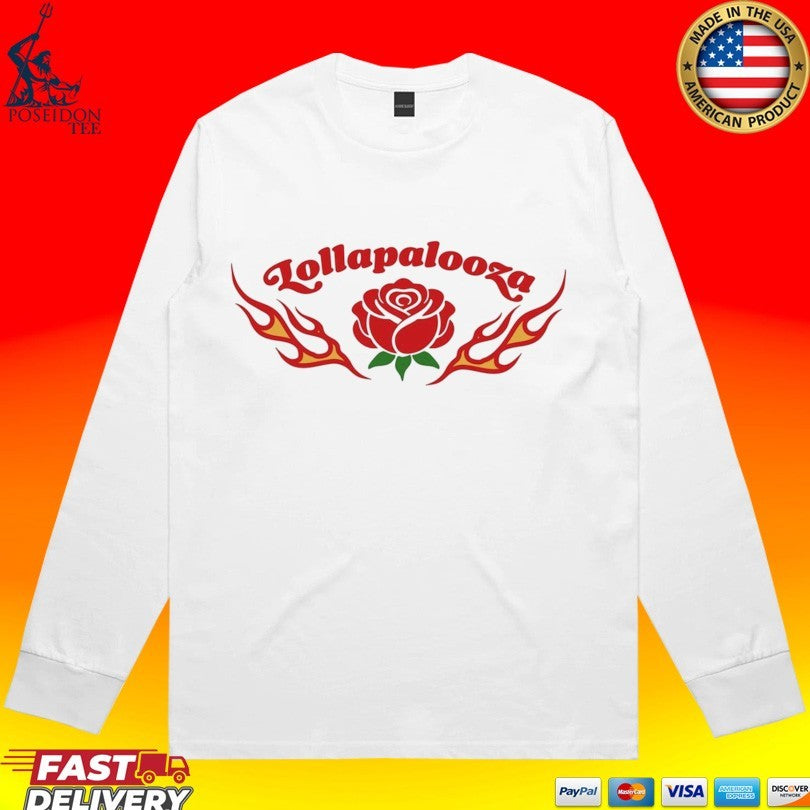 Lollapalooza Women’s Rose And Flame T-shirt