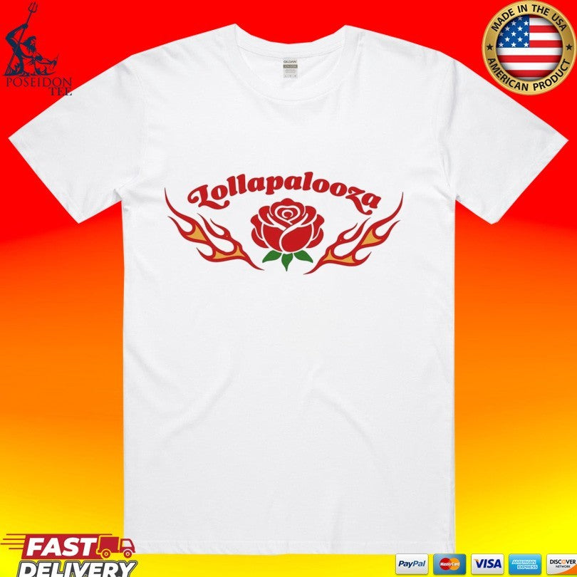 Lollapalooza Women’s Rose And Flame T-shirt