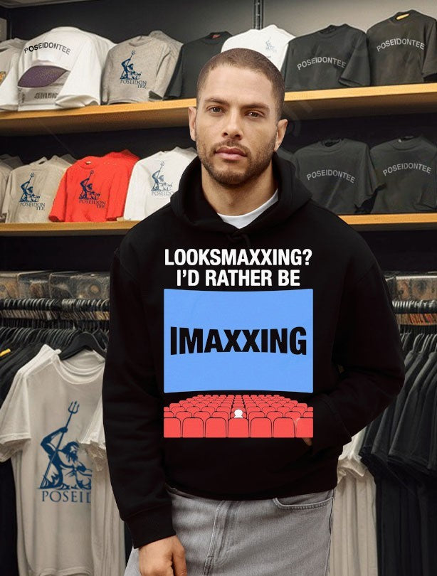 Looksmaxxing I’d Rather Be Movie Maxxing In 1.43 1 Aspect Ratio T-shirt