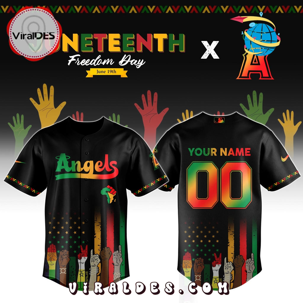 Los Angeles Angels Custom MLB Juneteenth Baseball Jersey