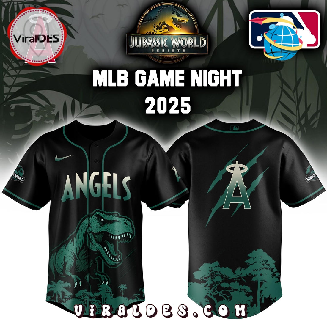 Los Angeles Angels x Jurassic World 2025 Baseball Jersey