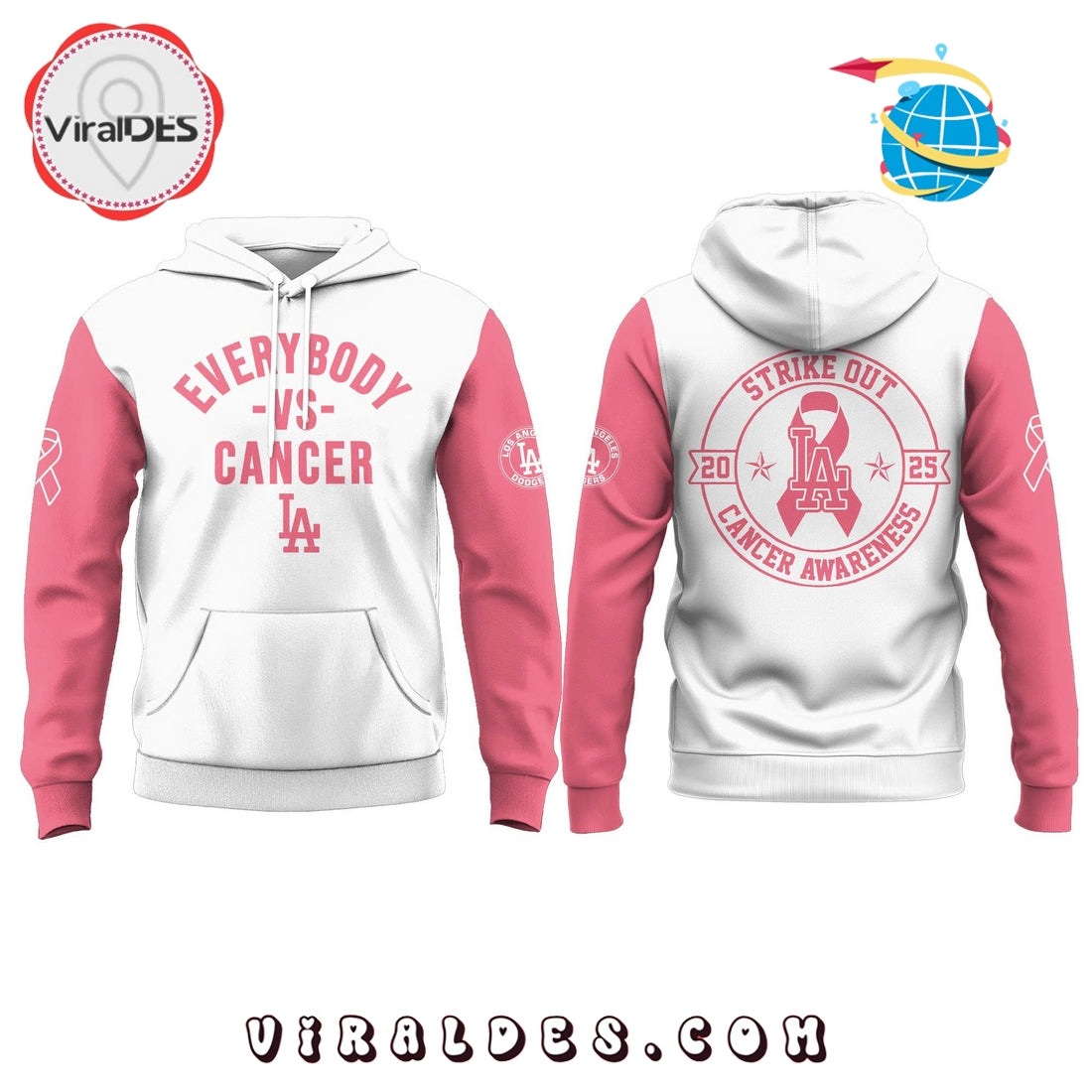 Los Angeles Dodgers Cancer Awareness Day Hoodie, Long Pants