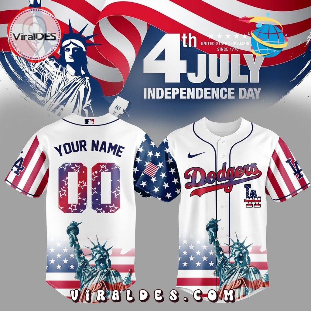 Los Angeles Dodgers Custom Independence Day Baseball Jersey