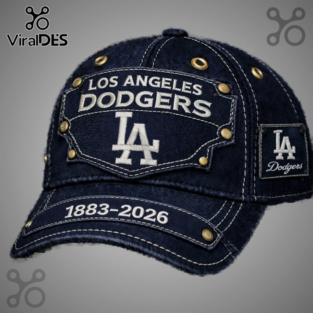 Los Angeles Dodgers Denim Baseball Cap – MLB Anniversary 1883-2026 Hat