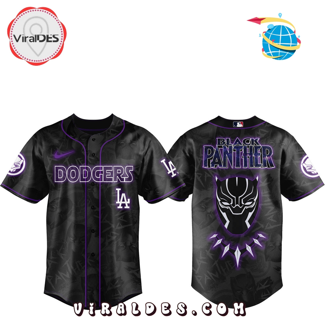 Los Angeles Dodgers x Black Panther Avengers Baseball Jersey