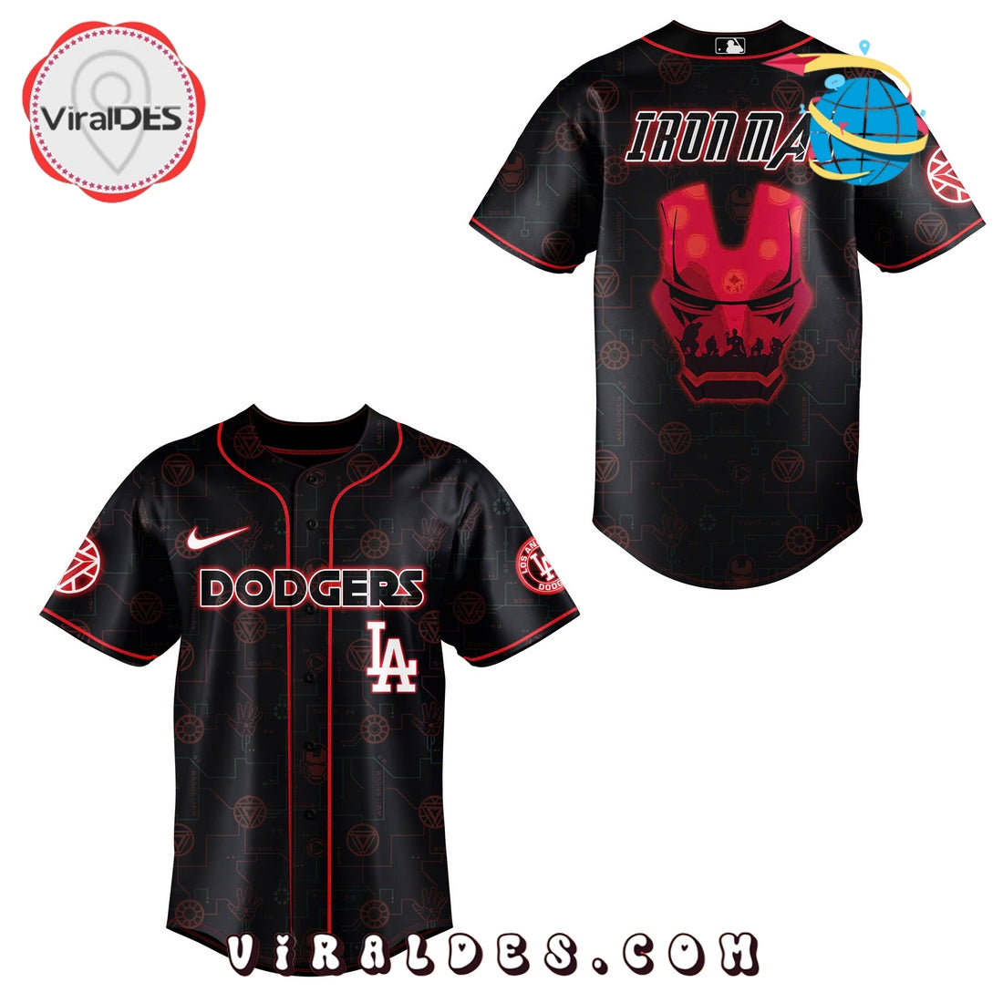 Los Angeles Dodgers x Iron Man Avengers Baseball Jersey