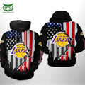 Los Angeles Lakers NBA US Flag Team 3D Design Printed Hoodie and Zipper Hoodie