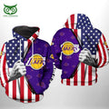 Los Angeles Lakers NBA US Flag Team 3D Printed Hoodie and Zipper Hoodie