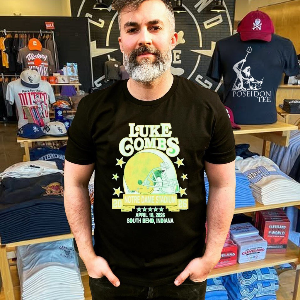 Luke Combs X Notre Dame Fighting Irish Stadium April 18 2026 South Bend Indiana Helmet T-shirt