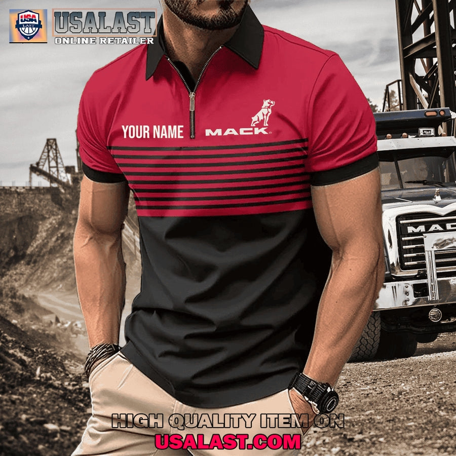 Mack Custom Name Zipper Men Polo