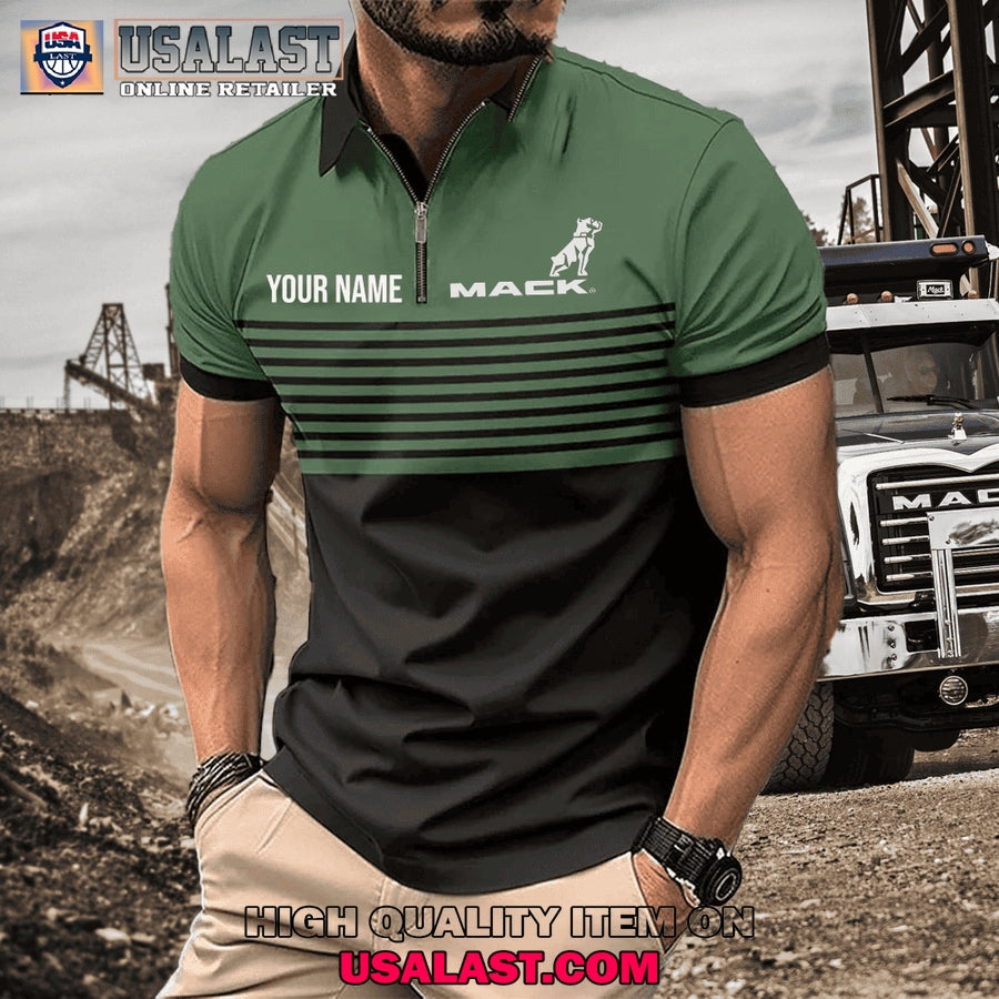 Mack Custom Name Zipper Men Polo