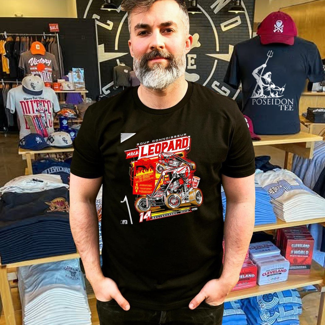 Mack Leopard Soup Connoisseur We Don’t Break Rules, Just Records Beavercreek Ohio T-shirt