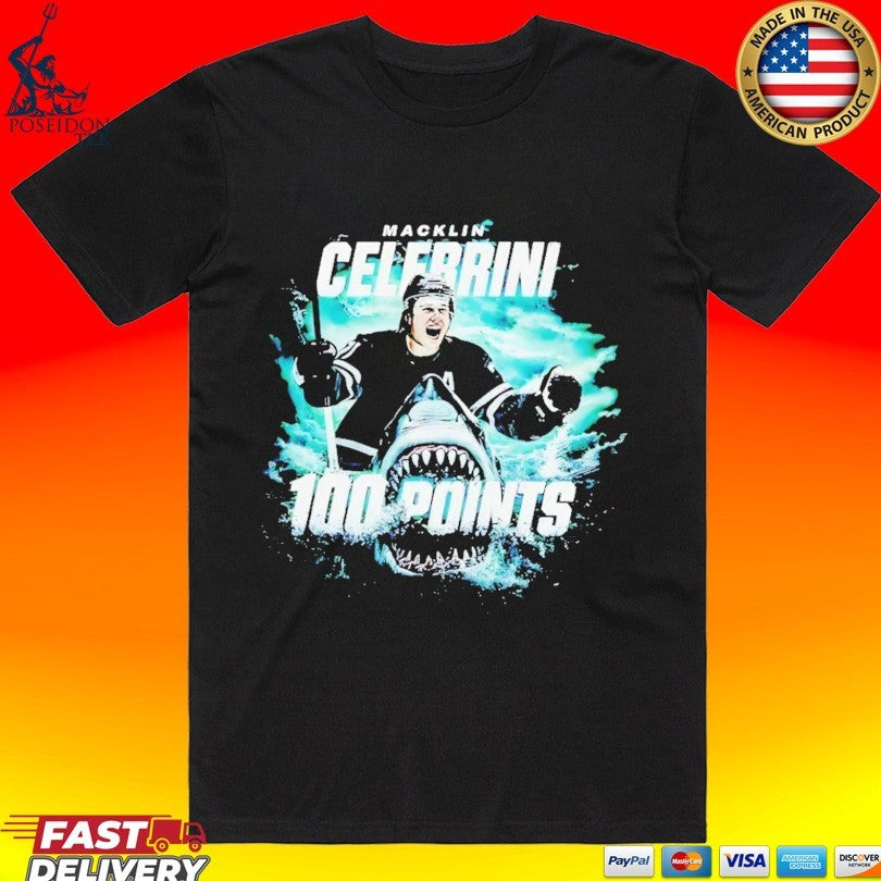 Macklin Celebrini San Jose Sharks 100 Points T-shirt