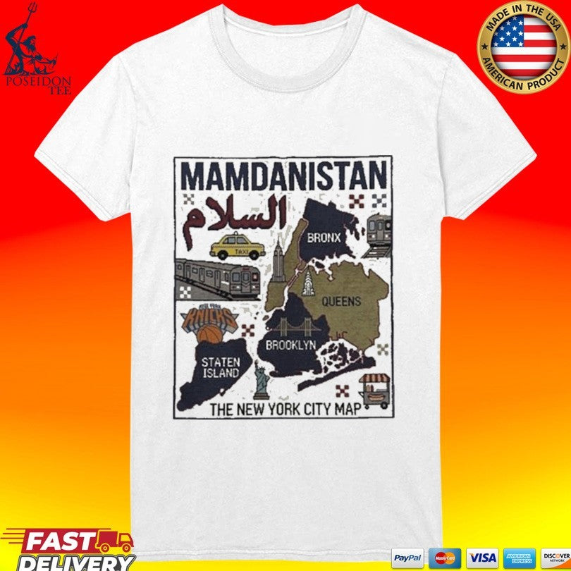 Mamdanistan The New York City Map T-shirt