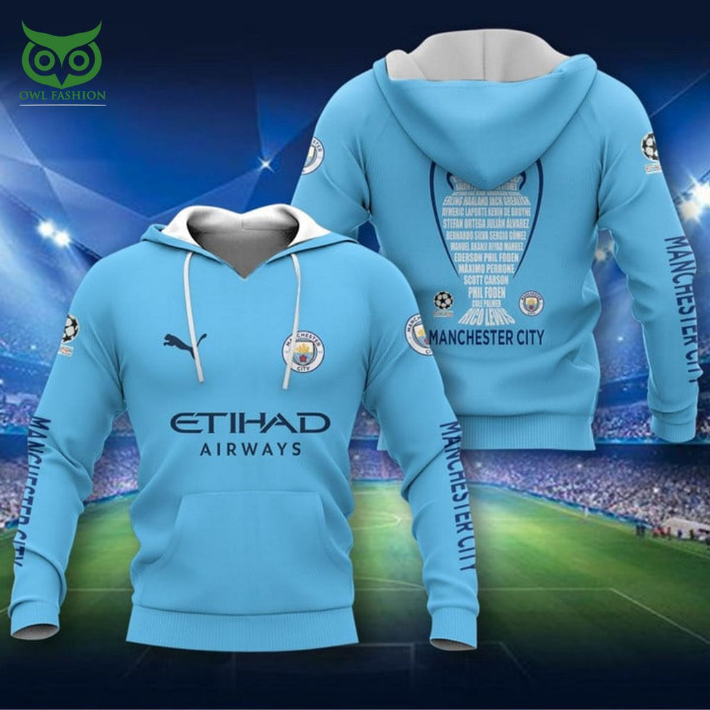 Manchester City FC Champions Team List 2023 3D Shirt