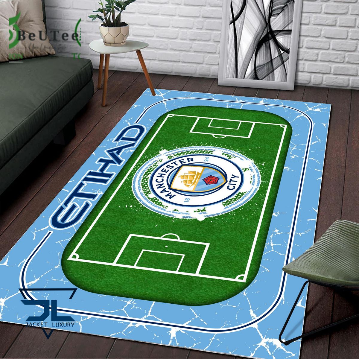 Manchester City FC Premier League Football Team Carpet Rug