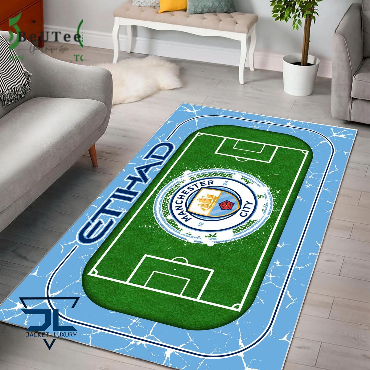 Manchester City FC Premier League Football Team Carpet Rug