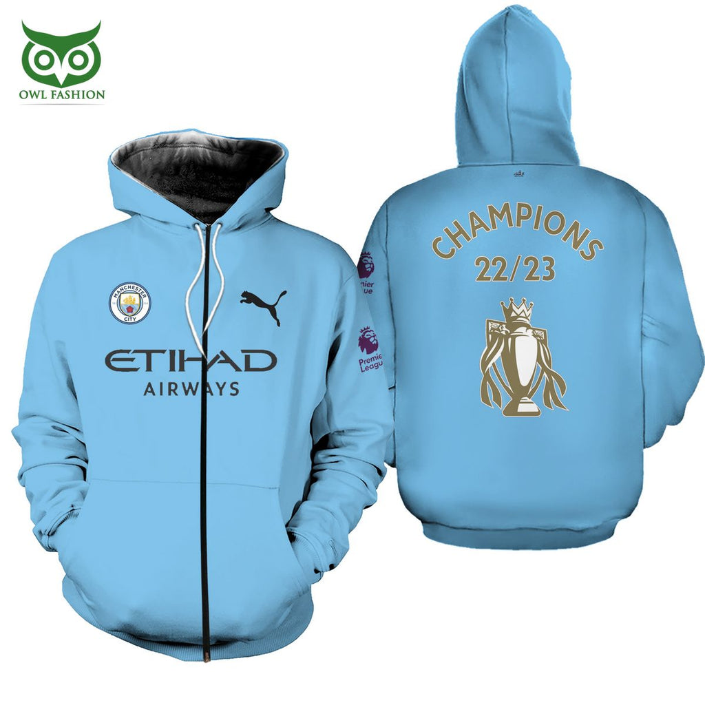 Manchester City Premier League Cup 2023 3D Tshirt Hoodie